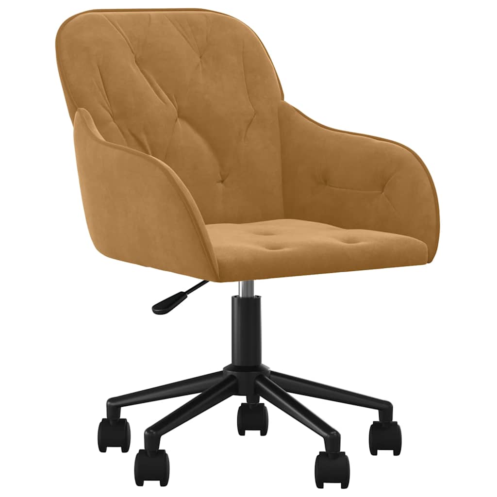 Bürostuhl Drehbar Braun Samt