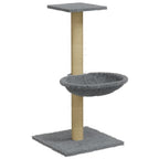 Kratzbaum mit Sisal-Kratzsäule Hellgrau 74 cm
