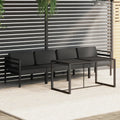 5-tlg. Garten-Lounge-Set mit Kissen Aluminium Anthrazit