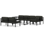 8-tlg. Garten-Lounge-Set mit Kissen Aluminium Anthrazit