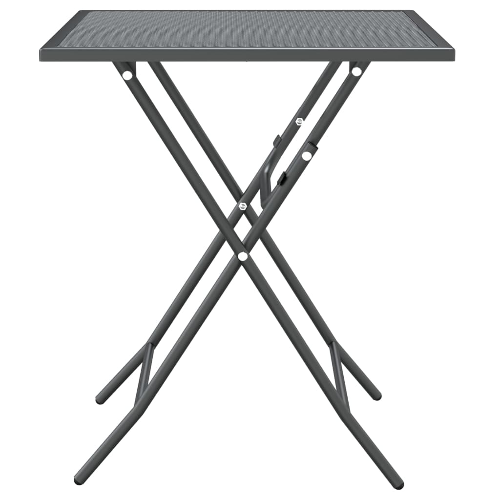 3-tlg. Garten-Essgruppe Streckmetall Anthrazit