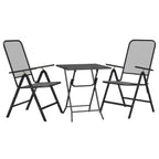 3-tlg. Garten-Essgruppe Streckmetall Anthrazit