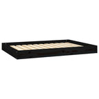 Hundebett Schwarz 101,5x74x9 cm Massivholz Kiefer