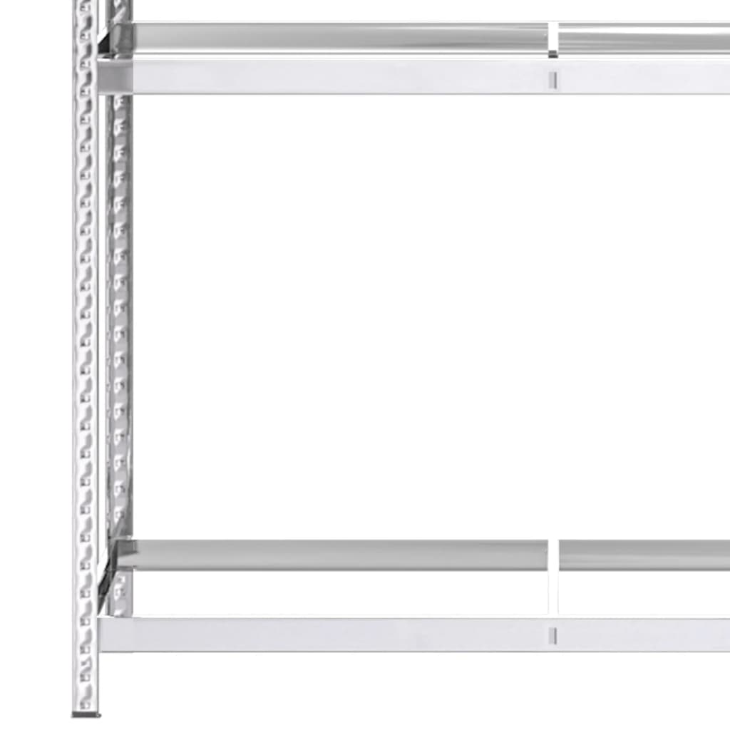 Reifenregal mit 3 Böden Silbern 110x40x200 cm Stahl
