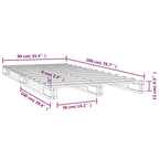 Palettenbett 90x200 cm Massivholz Kiefer