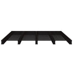 Palettenbett Schwarz 135x190 cm Massivholz Kiefer