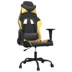 Gaming-Stuhl mit Massagefunktion Schwarz & Golden Kunstleder
