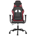 Gaming-Stuhl mit Massagefunktion Schwarz und Weinrot Kunstleder