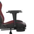 Gaming-Stuhl mit Massage & Fußstütze Schwarz Weinrot Kunstleder