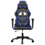 Gaming-Stuhl mit Massagefunktion Schwarz und Blau Kunstleder