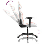 Gaming-Stuhl mit Massagefunktion Weiß und Rosa Kunstleder