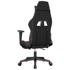 Gaming-Stuhl mit Massage & Fußstütze Schwarz & Rot Kunstleder