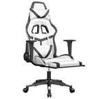 Gaming-Stuhl mit Massage & Fußstütze Weiß & Schwarz Kunstleder