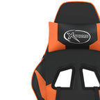 Gaming-Stuhl mit Massagefunktion Schwarz und Orange Kunstleder