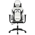 Gaming-Stuhl mit Massagefunktion Weiß und Schwarz Kunstleder