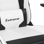 Gaming-Stuhl mit Massagefunktion Weiß und Schwarz Kunstleder