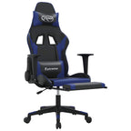 Gaming-Stuhl mit Massage & Fußstütze Schwarz & Blau Kunstleder