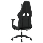Gaming-Stuhl mit Massage & Fußstütze Schwarz & Weiß Kunstleder