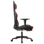Gaming-Stuhl mit Massage & Fußstütze Schwarz Weinrot Kunstleder