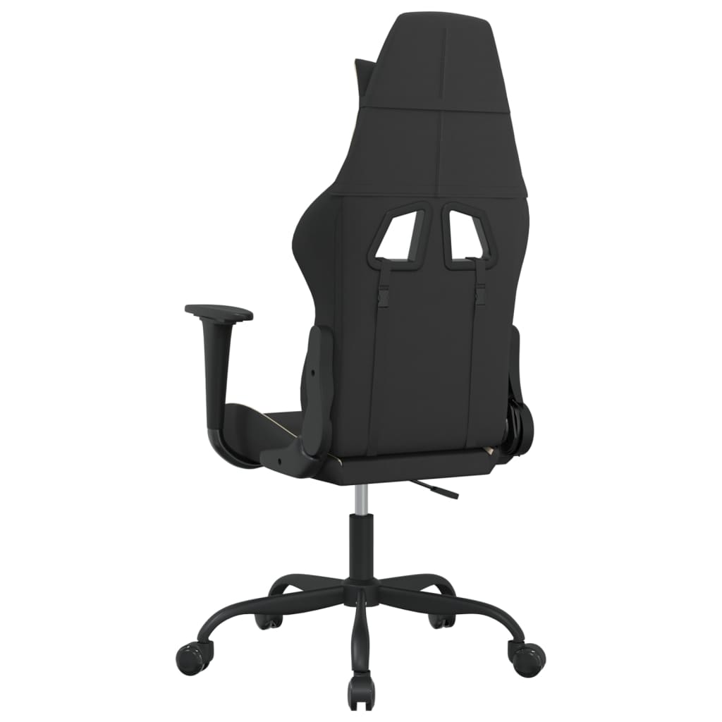 Gaming-Stuhl mit Massagefunktion Schwarz und Creme Stoff