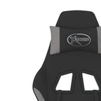 Gaming-Stuhl mit Massagefunktion Schwarz und Hellgrau Stoff