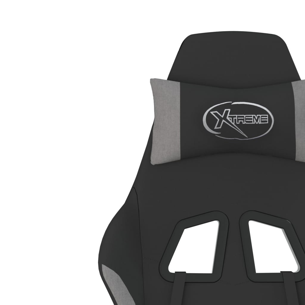 Gaming-Stuhl mit Massagefunktion Schwarz und Hellgrau Stoff