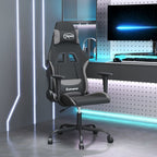Gaming-Stuhl mit Massagefunktion Schwarz und Hellgrau Stoff