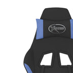 Gaming-Stuhl mit Massagefunktion Schwarz und Blau Stoff