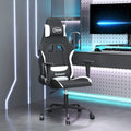 Gaming-Stuhl mit Massagefunktion Schwarz und Weiß Stoff