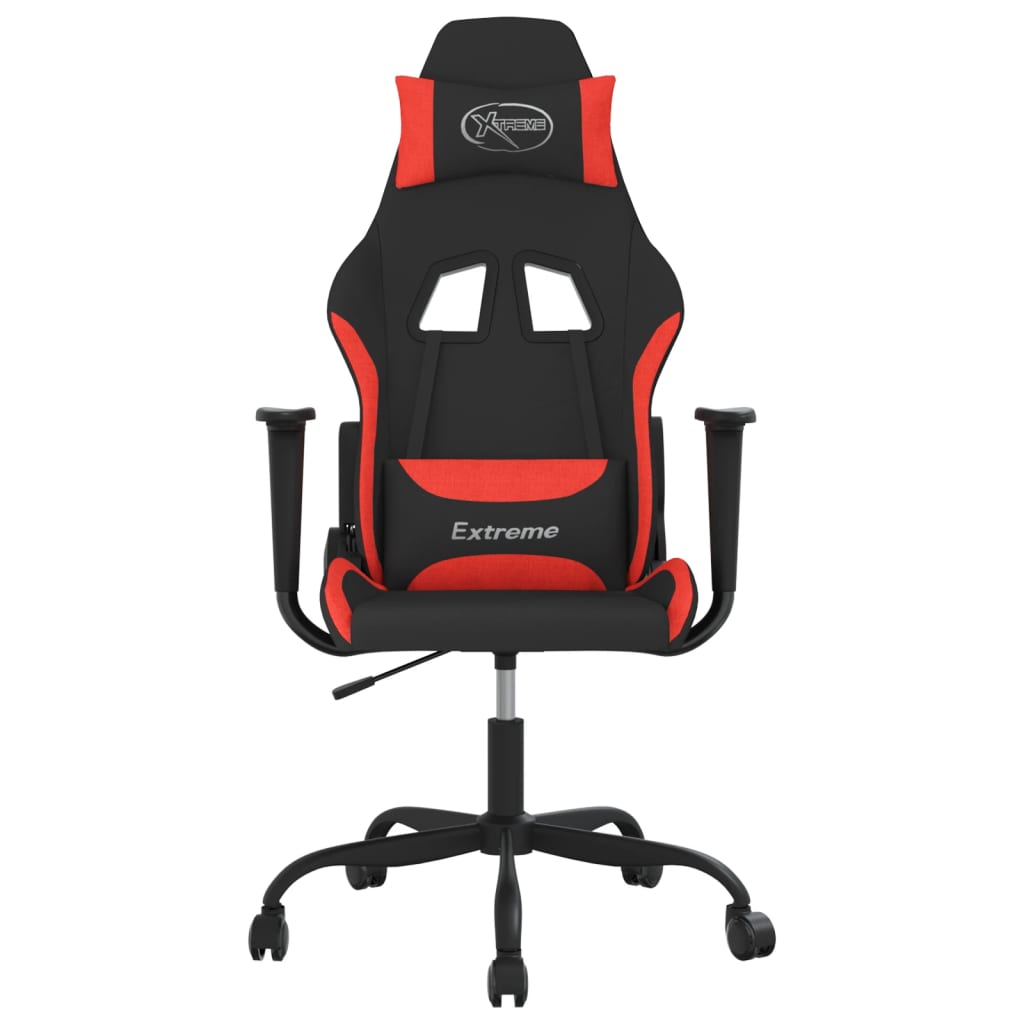 Gaming-Stuhl mit Massagefunktion Schwarz und Rot Stoff