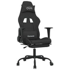 Gaming-Stuhl mit Massage & Fußstütze Schwarz Stoff
