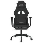 Gaming-Stuhl mit Massage & Fußstütze Schwarz Stoff