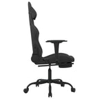 Gaming-Stuhl mit Massage & Fußstütze Schwarz Stoff
