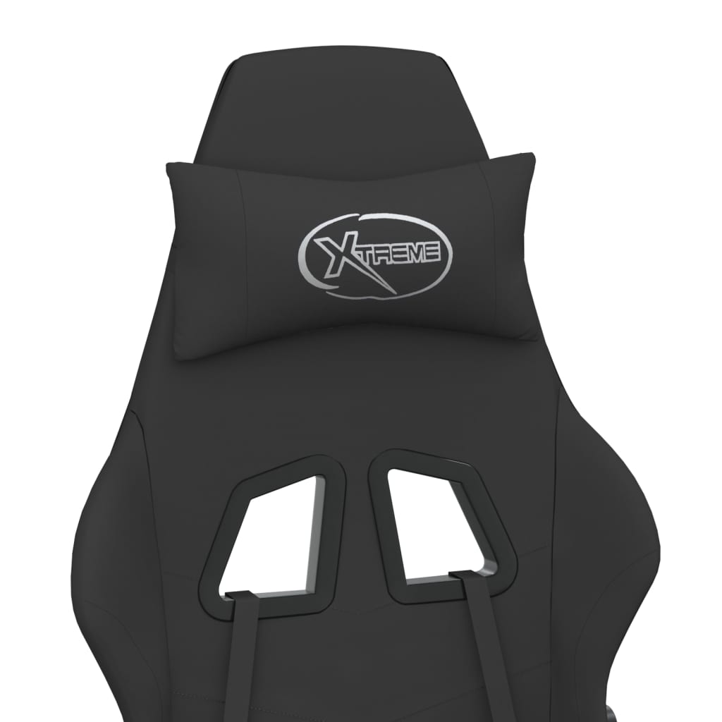 Gaming-Stuhl mit Massage & Fußstütze Schwarz Stoff
