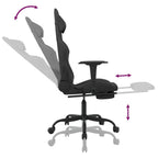 Gaming-Stuhl mit Massage & Fußstütze Schwarz Stoff