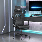 Gaming-Stuhl mit Massage & Fußstütze Schwarz Stoff