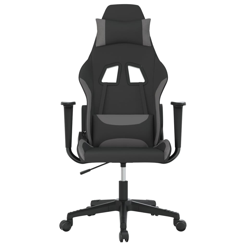 Gaming-Stuhl mit Massagefunktion Schwarz und Hellgrau Stoff
