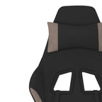 Gaming-Stuhl mit Massagefunktion Schwarz und Taupe Stoff