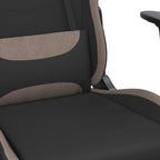 Gaming-Stuhl mit Massage & Fußstütze Schwarz und Taupe Stoff
