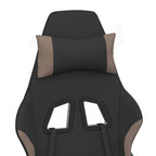 Gaming-Stuhl mit Massage & Fußstütze Schwarz und Taupe Stoff