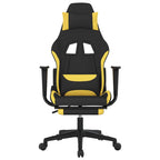 Gaming-Stuhl mit Massage & Fußstütze Schwarz und Gelb Stoff