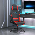 Gaming-Stuhl mit Massage & Fußstütze Schwarz und Rot Stoff