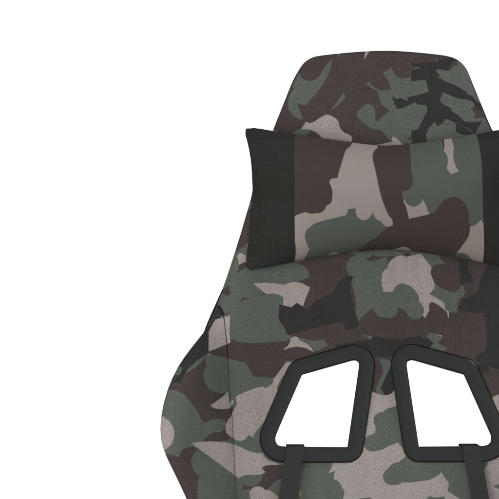 Gaming-Stuhl mit Massage & Fußstütze Schwarz Camouflage Stoff