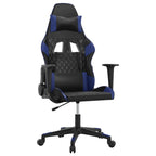 Gaming-Stuhl mit Massagefunktion Schwarz und Blau Kunstleder