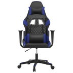 Gaming-Stuhl mit Massagefunktion Schwarz und Blau Kunstleder