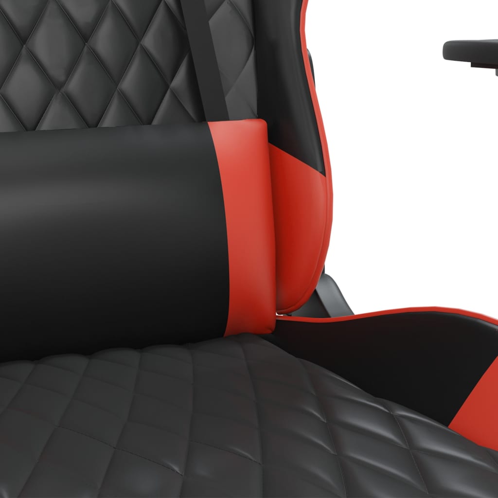 Gaming-Stuhl mit Massagefunktion Schwarz und Rot Kunstleder