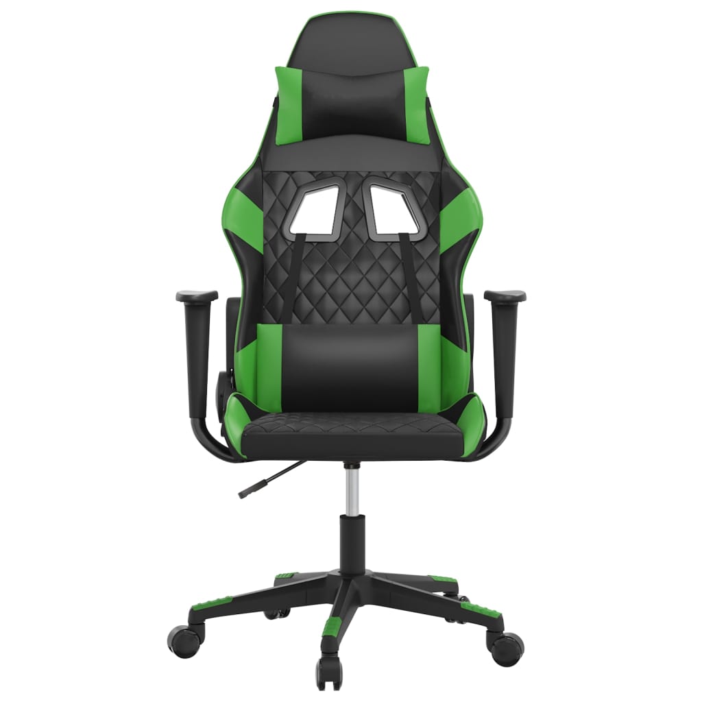 Gaming-Stuhl mit Massagefunktion Schwarz und Grün Kunstleder