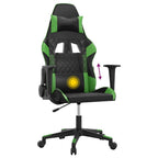 Gaming-Stuhl mit Massagefunktion Schwarz und Grün Kunstleder