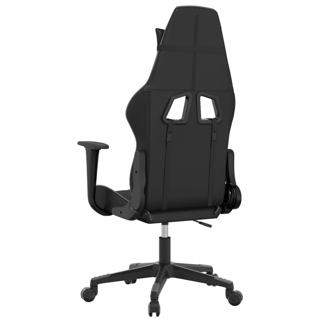 Gaming-Stuhl mit Massagefunktion Schwarz und Grau Kunstleder