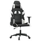 Gaming-Stuhl mit Massagefunktion Schwarz und Weiß Kunstleder